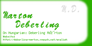 marton deberling business card